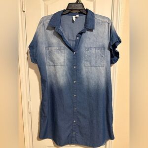 Soma Blue Ombre Button Down Dress